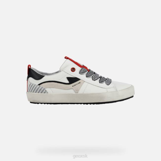 8ZHJ1392 biela/červená Geox alonisso chlapec