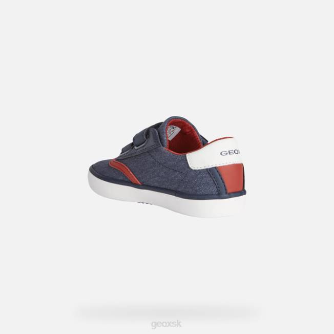 8ZHJ1421 námornícka/červená Geox gisli chlapec