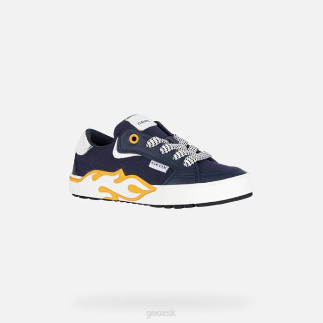 8ZHJ1950 námornícka/žltá Geox abecedný chlapec