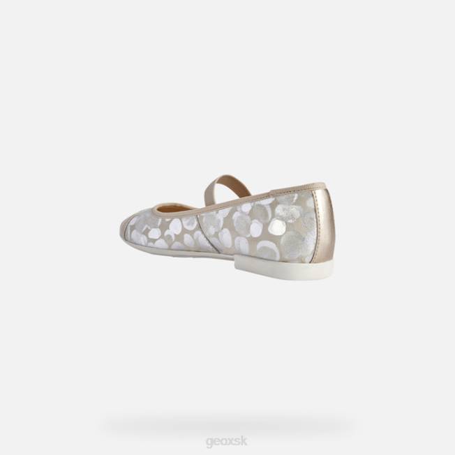 8ZHJ1196 béžová/platinová Geox plie dievča