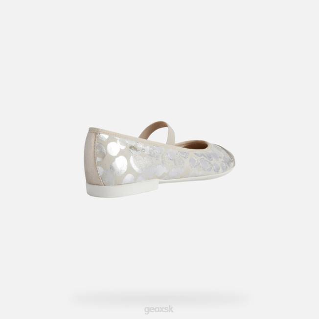 8ZHJ1196 béžová/platinová Geox plie dievča