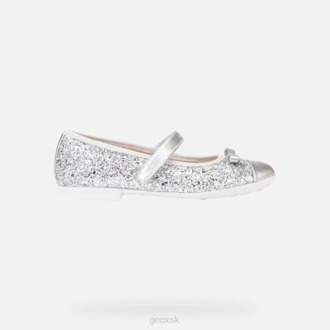 8ZHJ1912 striebro Geox plie dievča