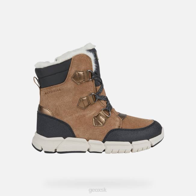 8ZHJ1092 whisky/čierna Geox flexyper abx dievča