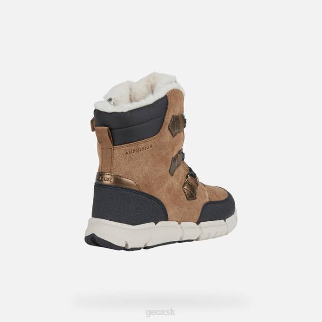 8ZHJ1092 whisky/čierna Geox flexyper abx dievča