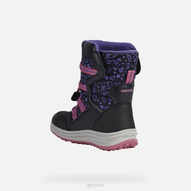 8ZHJ1254 čierna/fuchsiová Geox roby dievča
