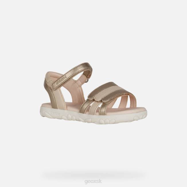 8ZHJ1025 platina Geox sandále haiti dievča