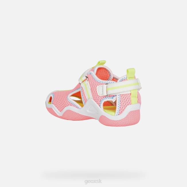 8ZHJ1047 fluo fuchsiová/biela Geox brodivý junior