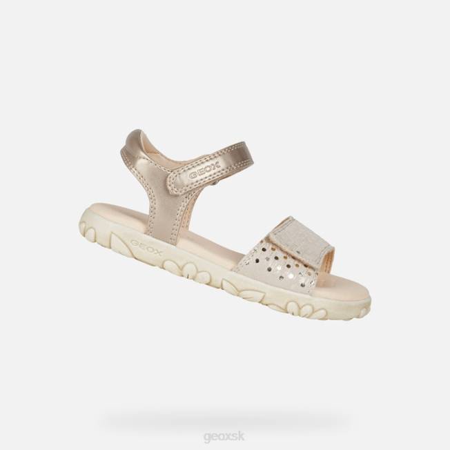 8ZHJ1055 béžová Geox sandále haiti dievča