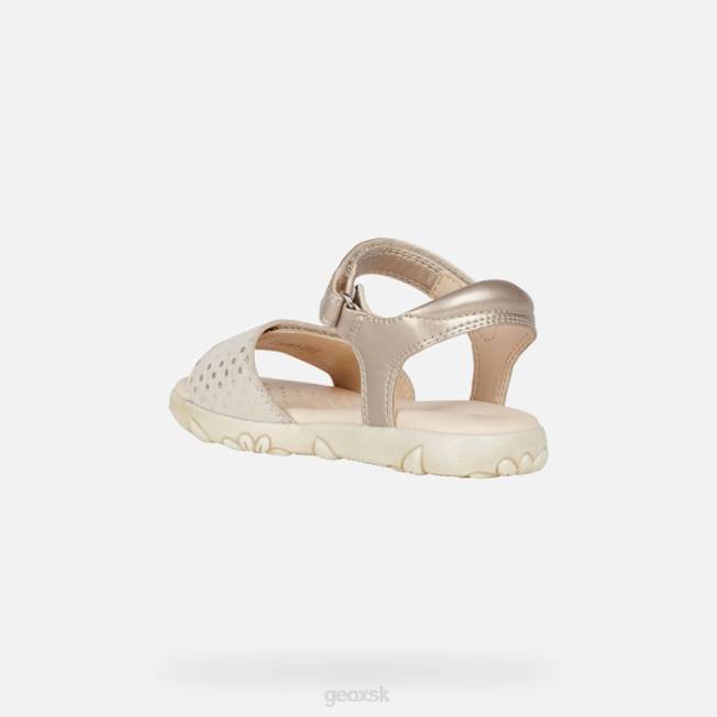 8ZHJ1055 béžová Geox sandále haiti dievča