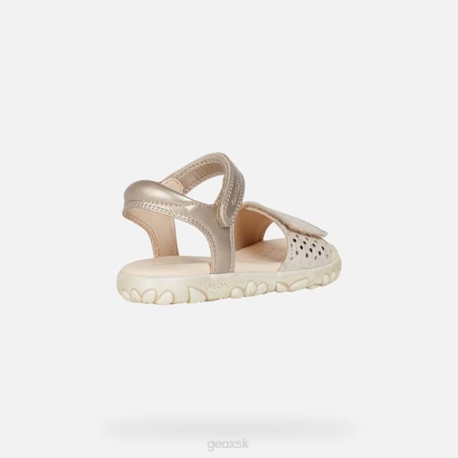 8ZHJ1055 béžová Geox sandále haiti dievča