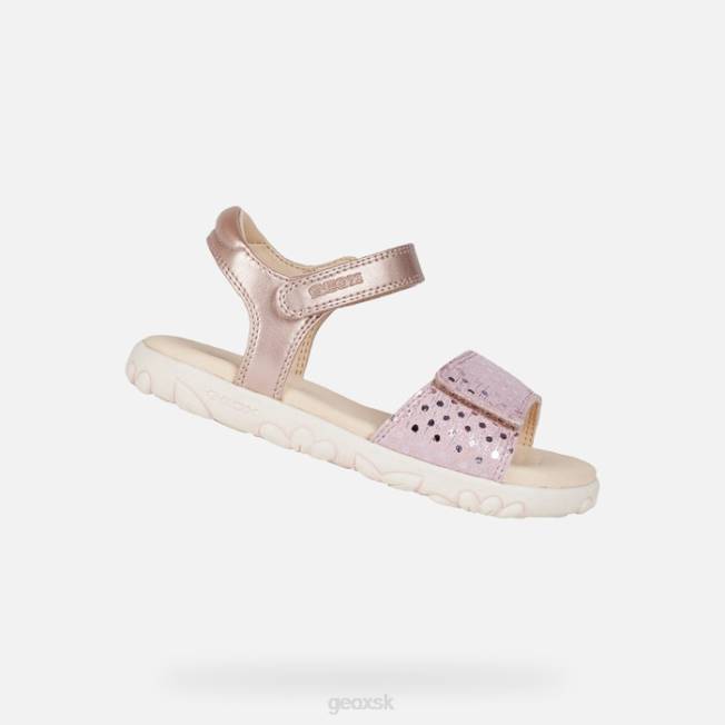 8ZHJ1059 starožitná ruža Geox sandále haiti dievča