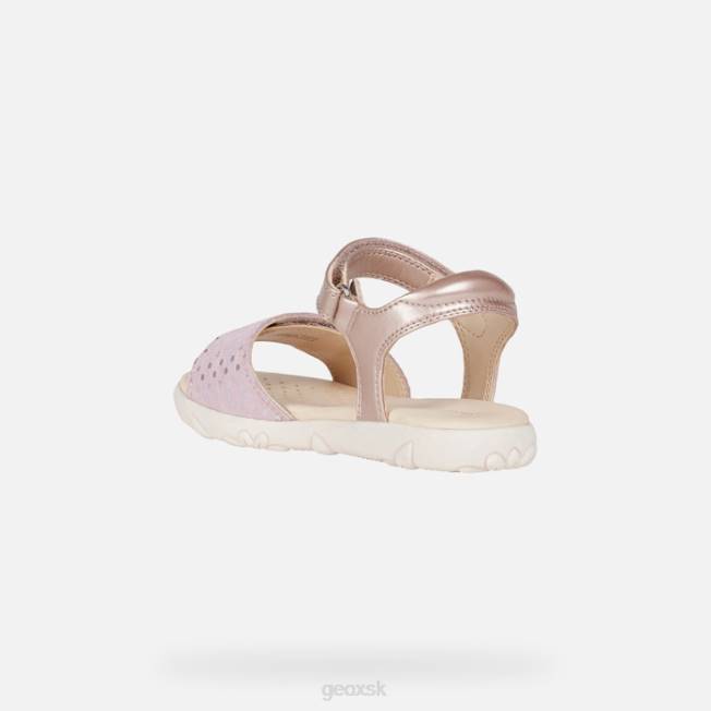 8ZHJ1059 starožitná ruža Geox sandále haiti dievča