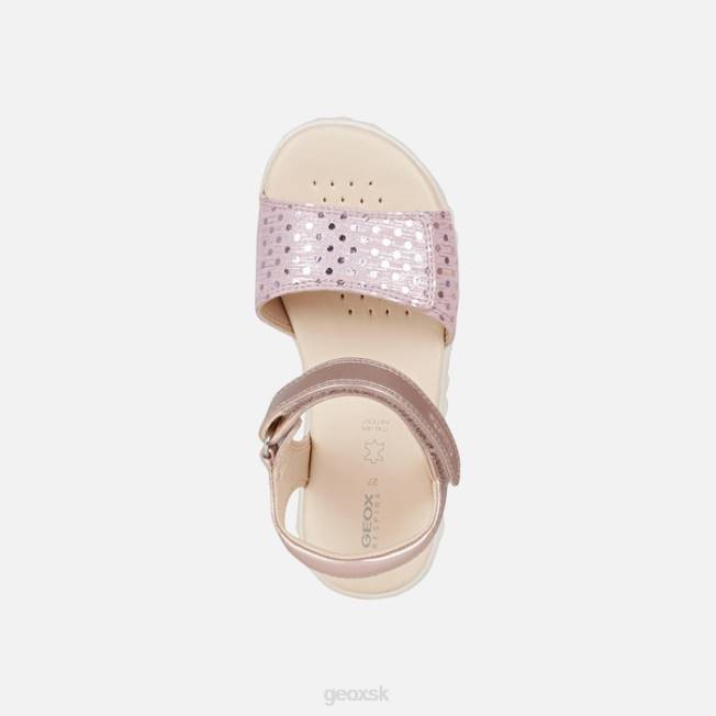 8ZHJ1059 starožitná ruža Geox sandále haiti dievča