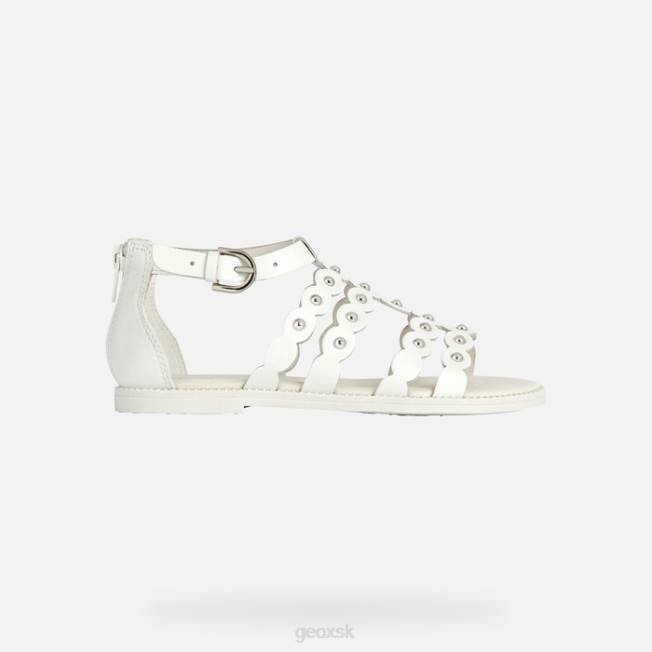 8ZHJ1105 biely Geox sandále karly dievča