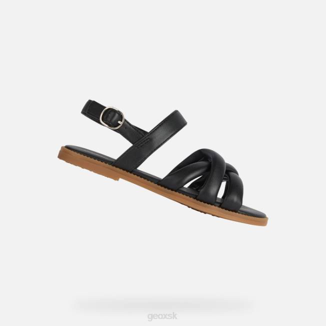 8ZHJ1107 čierna Geox sandále karly dievča