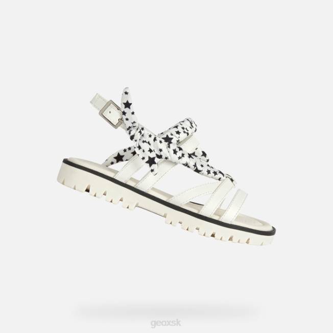 8ZHJ1139 biely Geox sandále starblush dievča