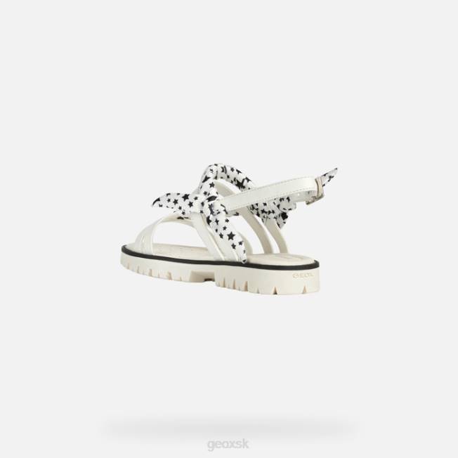 8ZHJ1139 biely Geox sandále starblush dievča