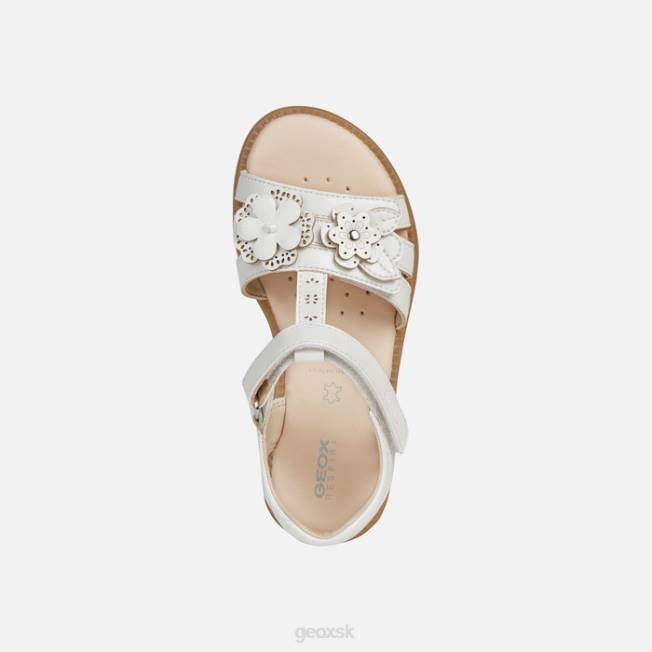 8ZHJ1150 biely Geox sandále karly dievča