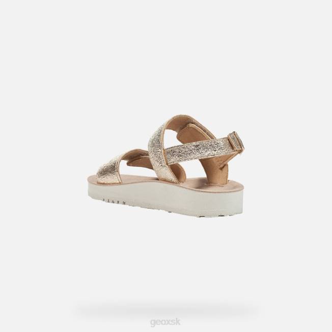 8ZHJ1193 zlato Geox sandále costarei dievča