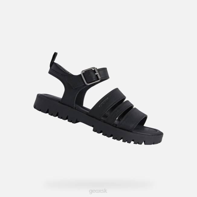 8ZHJ1222 čierna Geox sandále starblush dievča