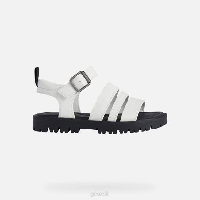 8ZHJ1224 biely Geox sandále starblush dievča