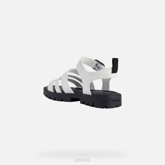 8ZHJ1224 biely Geox sandále starblush dievča