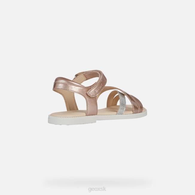 8ZHJ1246 ruža Geox sandále karly dievča