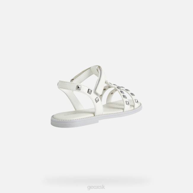 8ZHJ1900 biely Geox sandále karly dievča
