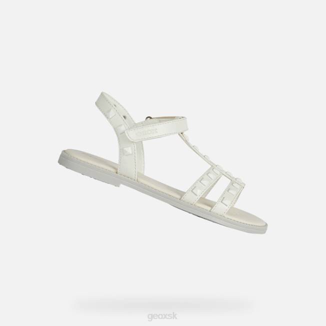 8ZHJ1901 biely Geox sandále karly dievča