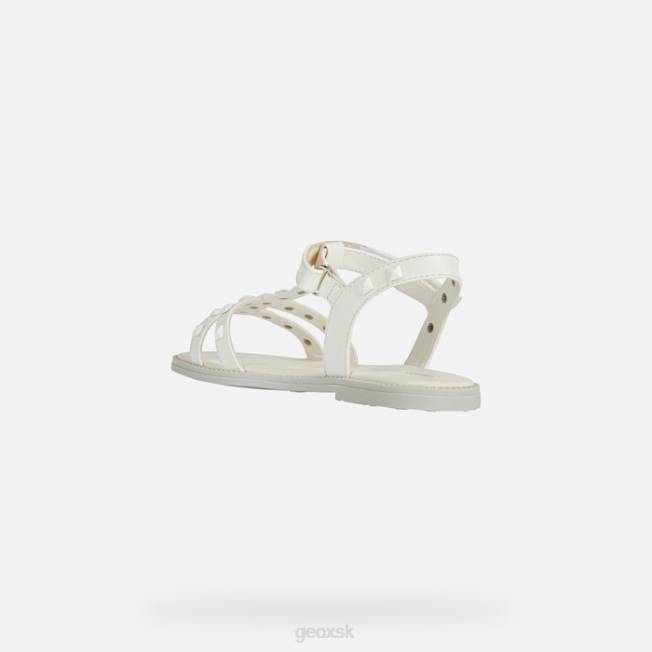 8ZHJ1901 biely Geox sandále karly dievča