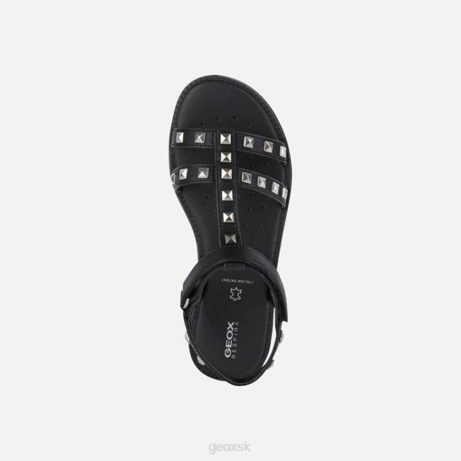 8ZHJ1903 čierna Geox sandále karly dievča