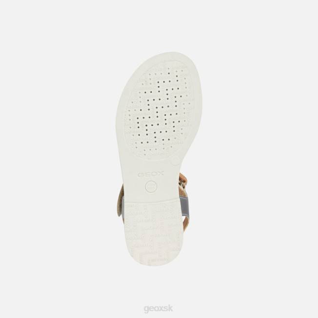 8ZHJ1904 striebro Geox sandále karly dievča