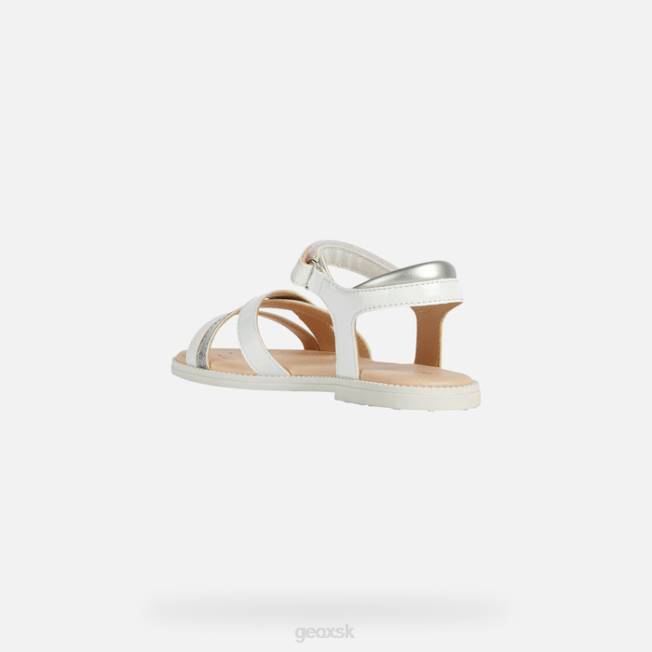 8ZHJ1905 biely Geox sandále karly dievča