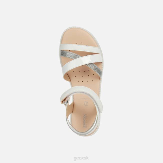 8ZHJ1905 biely Geox sandále karly dievča