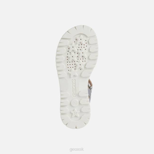 8ZHJ1937 striebro Geox sandále starblush dievča