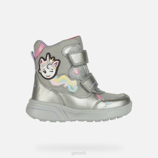 8ZHJ1186 tmavé striebro/fuchsiová Geox sveggen abx dievča