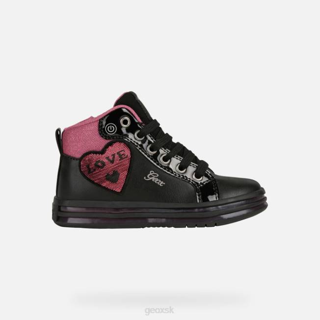 8ZHJ1239 čierna/fuchsiová Geox pawnee dievča