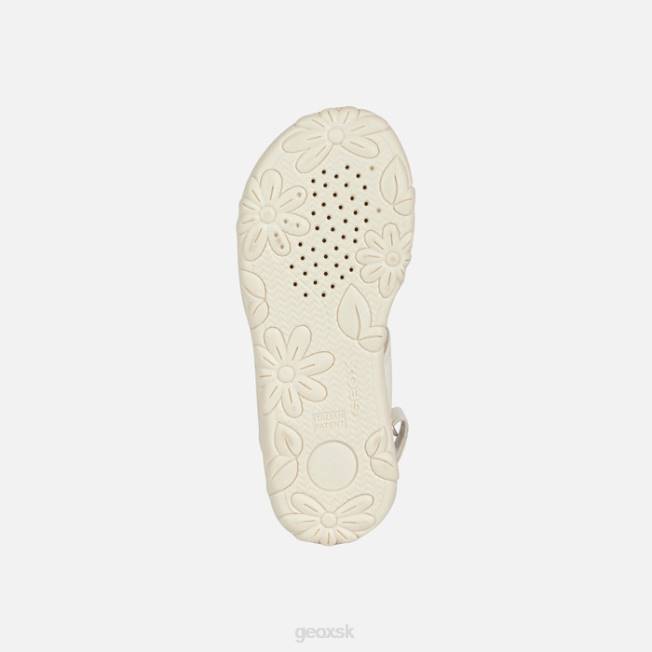 8ZHJ1880 biela/červená Geox sandále haiti dievča