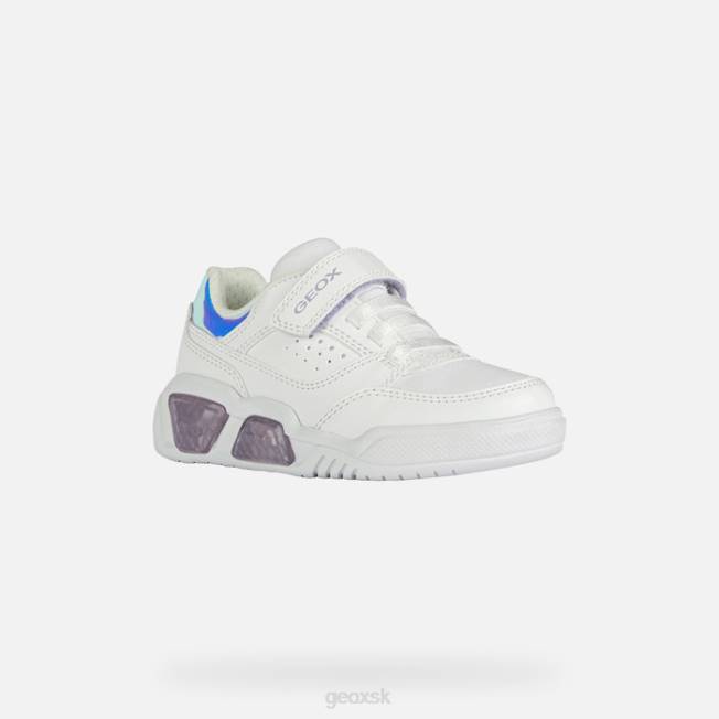8ZHJ1910 biela/lila Geox illuminus junior
