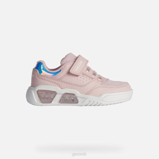8ZHJ1911 svetloružová/biela Geox illuminus junior