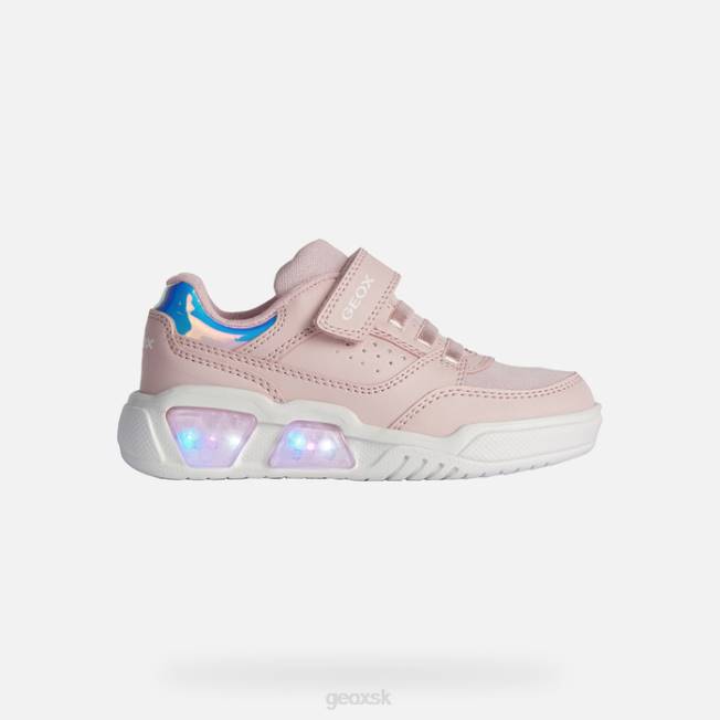 8ZHJ1911 svetloružová/biela Geox illuminus junior