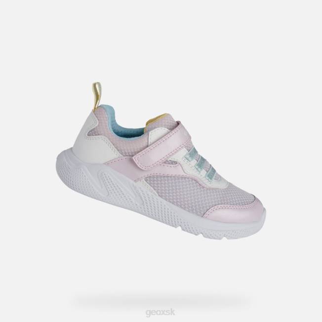 8ZHJ1123 ružová/biela Geox šprintérske dievča