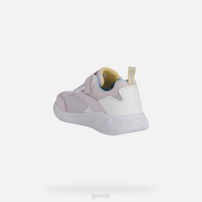 8ZHJ1123 ružová/biela Geox šprintérske dievča