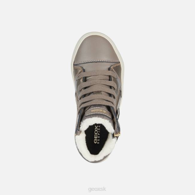 8ZHJ1126 dymovo šedá/svetlo zlatá Geox gisli dievča