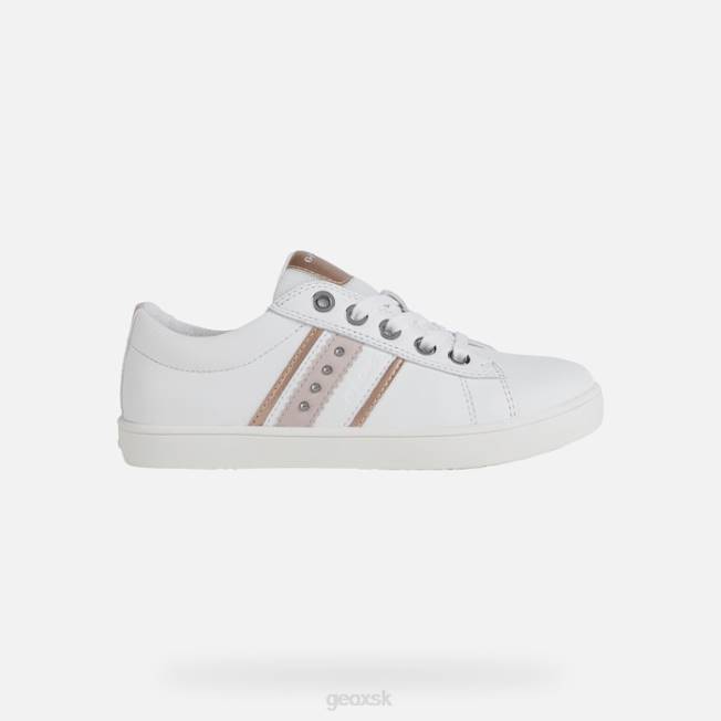 8ZHJ1135 biela/svetloružová Geox dievča kathe