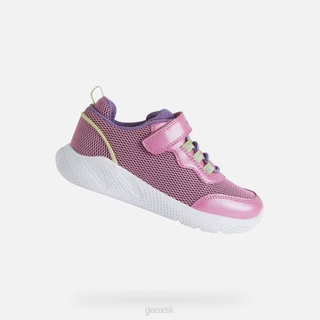8ZHJ1137 fuchsia/limetka Geox šprintér junior
