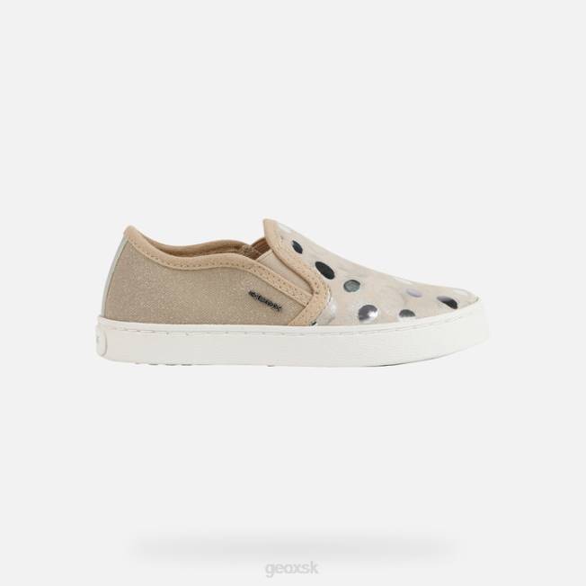 8ZHJ1172 béžová/strieborná Geox kilwi dievča