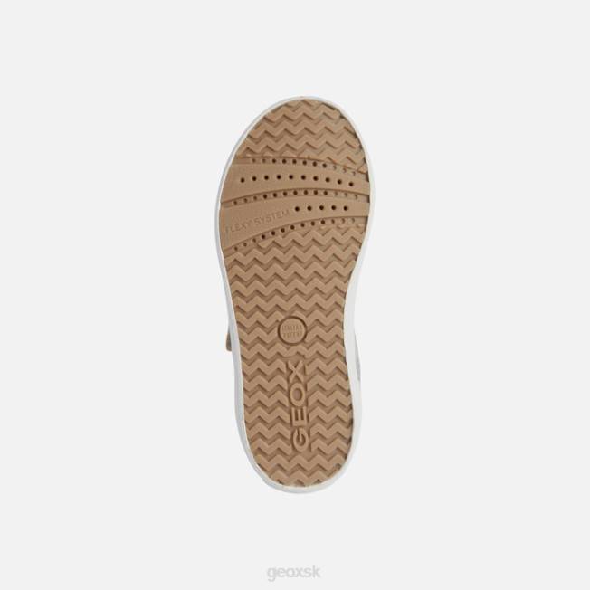 8ZHJ1178 béžová/strieborná Geox kilwi dievča