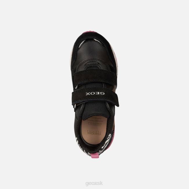 8ZHJ1208 čierna/fuchsiová Geox posty dievča