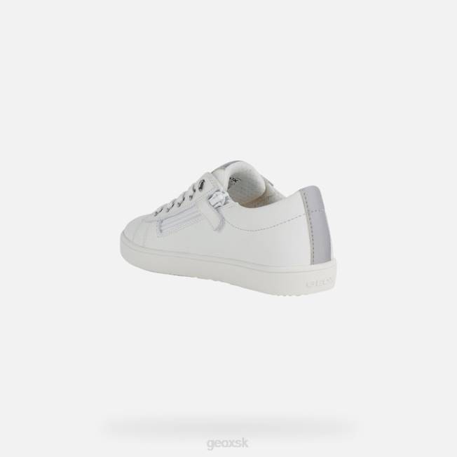 8ZHJ1861 biela/strieborná Geox dievča kathe